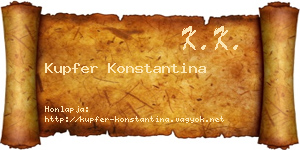 Kupfer Konstantina névjegykártya